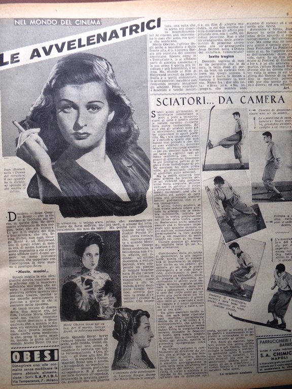 La Domenica del Corriere 7 Dicembre 1947 Bennett Oberon Spiriti …