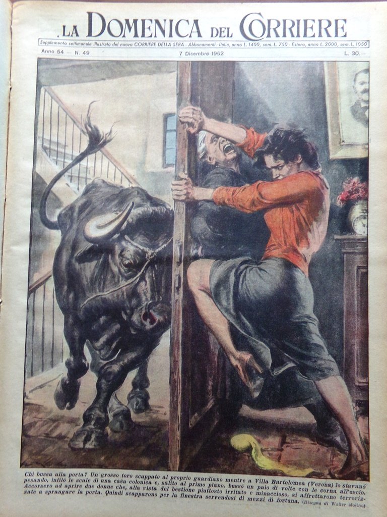 La Domenica del Corriere 7 Dicembre 1952 Morte Elena di … | Immagine principale