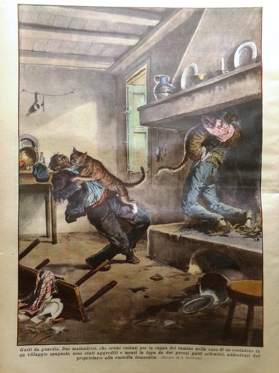La Domenica del Corriere 7 Febbraio 1932 Milano Clown Pergolesi …
