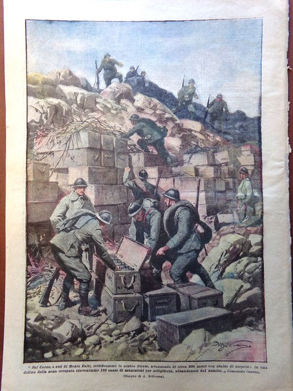 La Domenica del Corriere 7 Gennaio 1917 WW1 Verdun Austriaci …