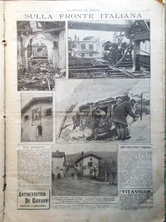 La Domenica del Corriere 7 Gennaio 1917 WW1 Verdun Austriaci …