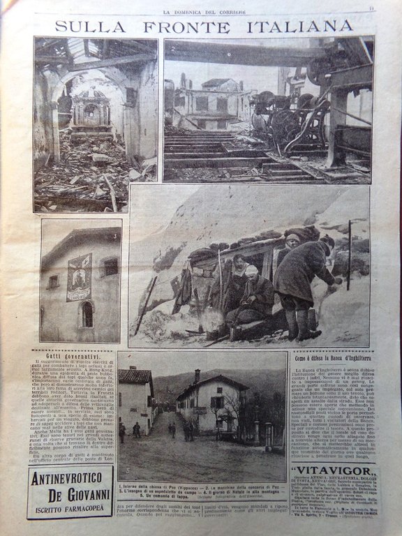 La Domenica del Corriere 7 Gennaio 1917 WW1 Verdun Austriaci …