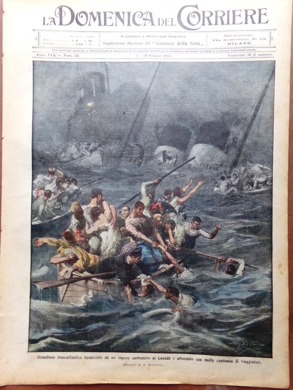La Domenica del Corriere 7 Giugno 1914 Empress of Ireland …