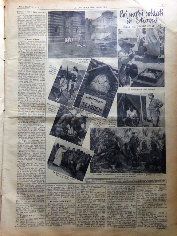 La Domenica del Corriere 7 Giugno 1936 Etiopia Abuna Papa …