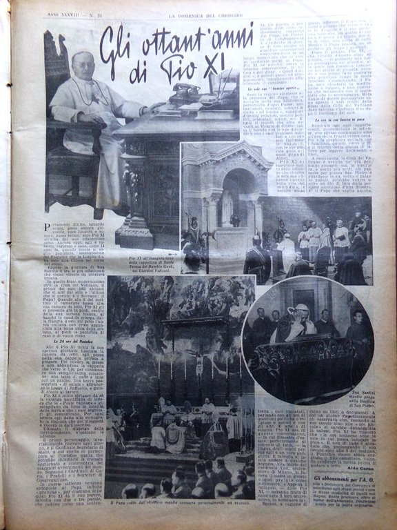 La Domenica del Corriere 7 Giugno 1936 Etiopia Abuna Papa …