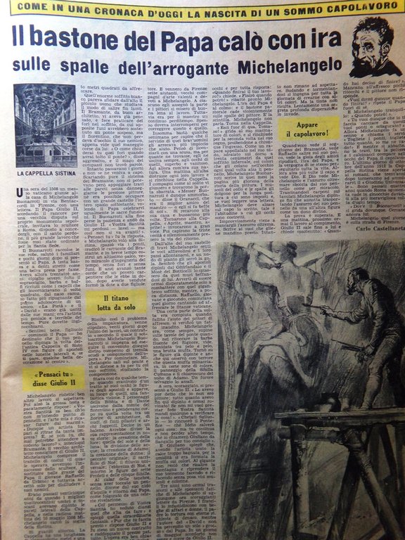 La Domenica del Corriere 7 Giugno 1953 Caruso Caravaggio Goldoni …