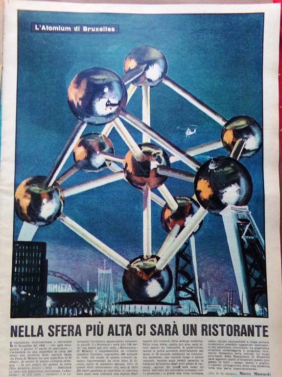 La Domenica del Corriere 7 Luglio 1957 Atomium Nearco Simoni …