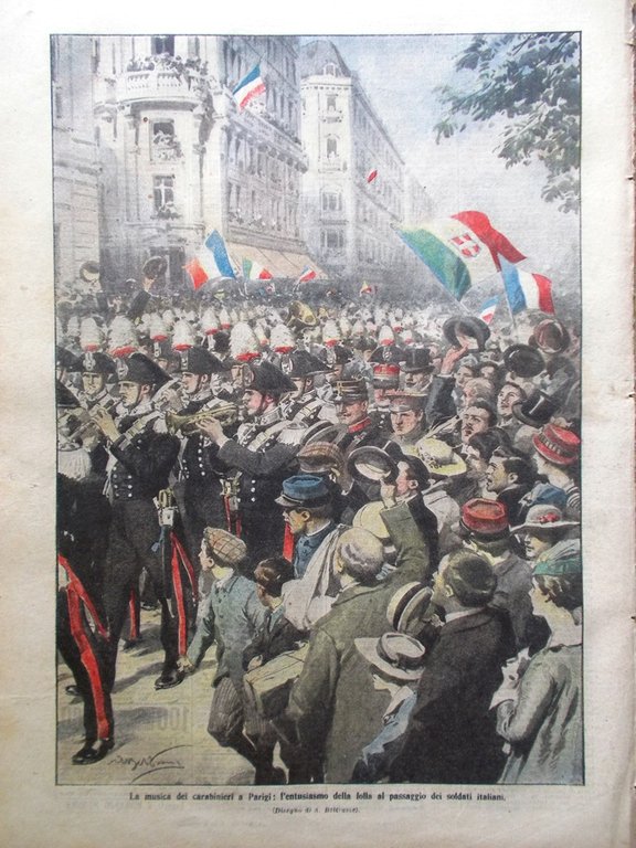 La Domenica del Corriere 7 Maggio 1916 WW1 Madrid Croce …