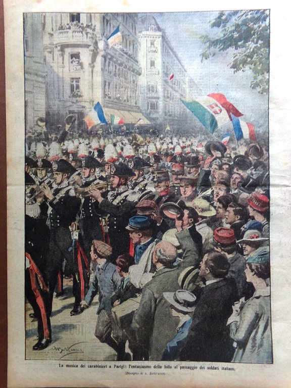 La Domenica del Corriere 7 Maggio 1916 WW1 Madrid Croce …