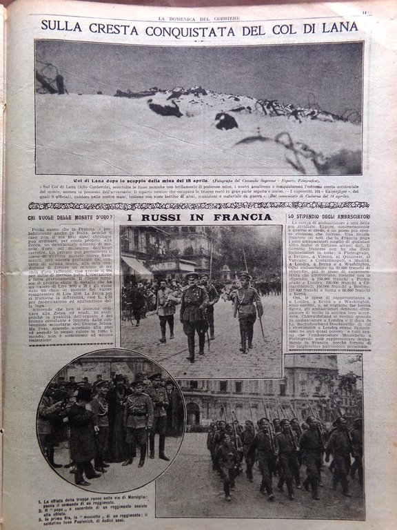 La Domenica del Corriere 7 Maggio 1916 WW1 Madrid Croce …