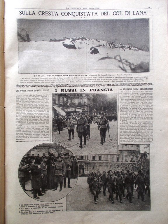 La Domenica del Corriere 7 Maggio 1916 WW1 Madrid Croce …