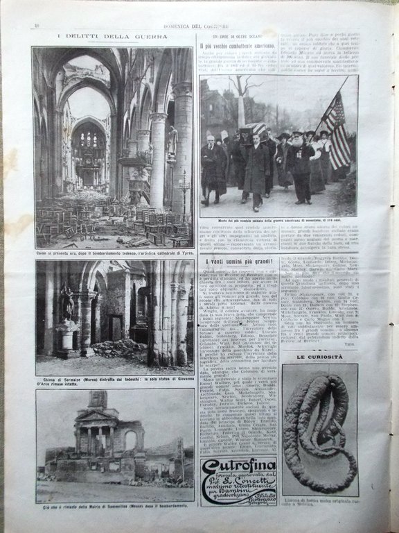 La Domenica del Corriere 7 Marzo 1915 WW1 Ypres Sermaize …