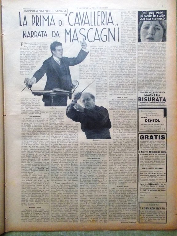 La Domenica del Corriere 7 Marzo 1937 Mascagni Cavalleria Bormida … | Immagine Gallery 2
