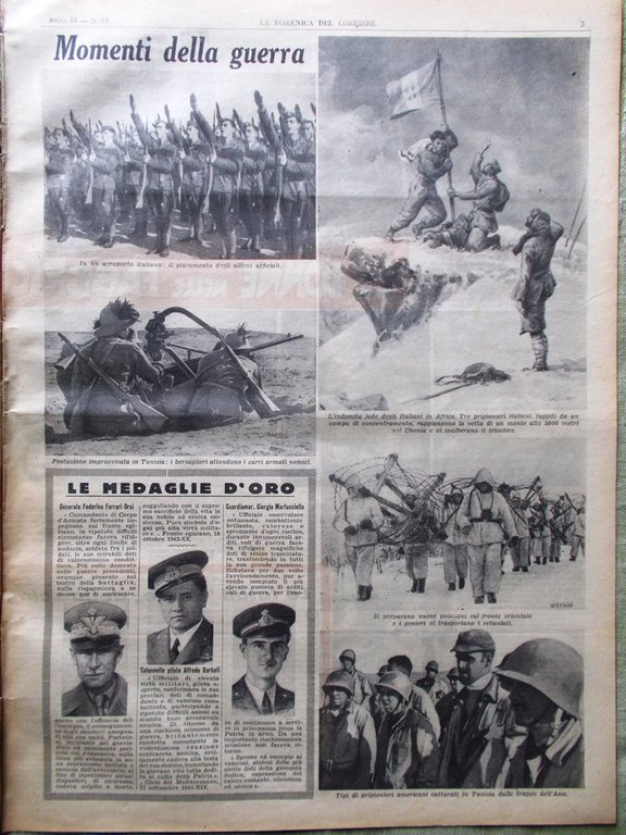 La Domenica del Corriere 7 Marzo 1943 WW2 Africa Donne …