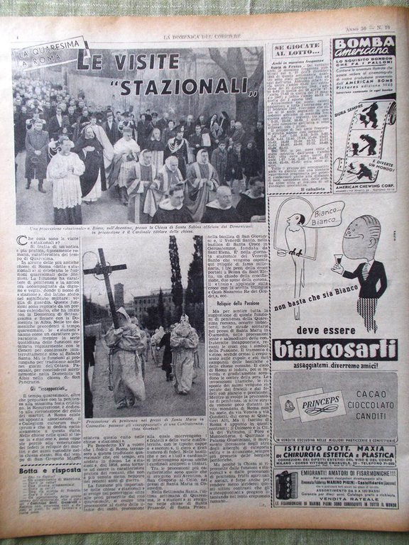 La Domenica del Corriere 7 Marzo 1948 Quaresima Ciclismo Club …