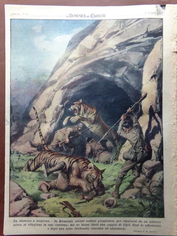 La Domenica del Corriere 7 Novembre 1943 WW2 Domenico Fontana …