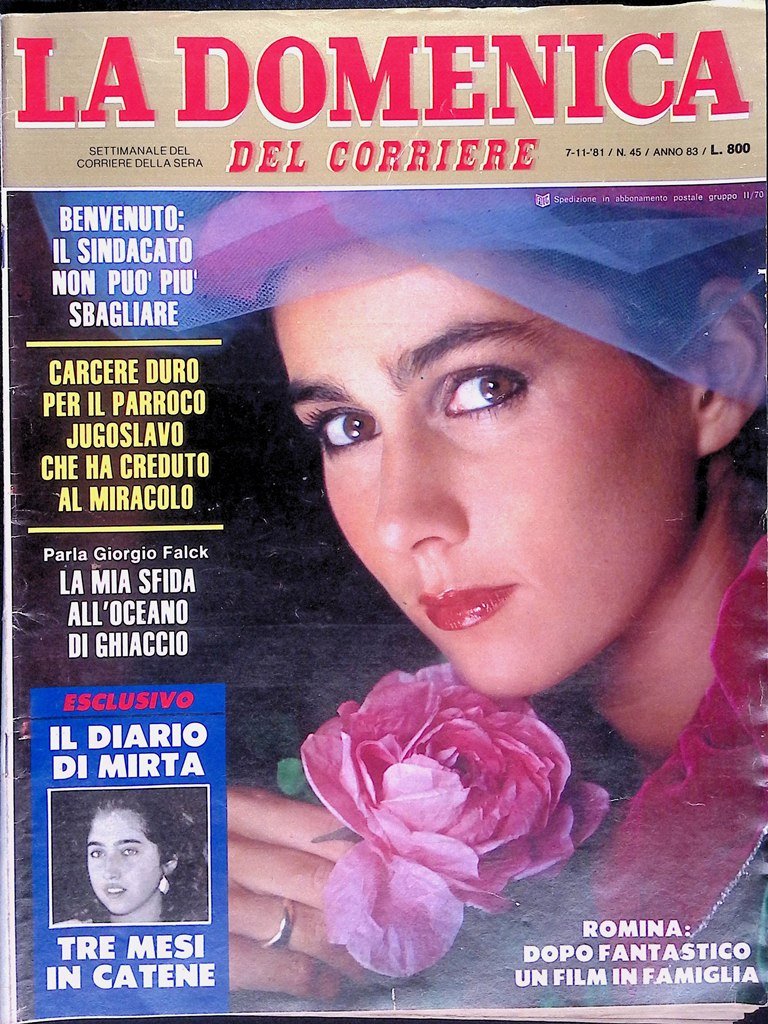La Domenica del Corriere 7 Novembre 1981 Clark Gable Romina …
