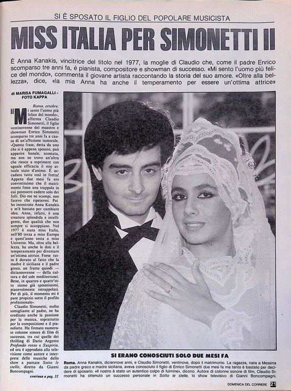 La Domenica del Corriere 7 Novembre 1981 Clark Gable Romina …