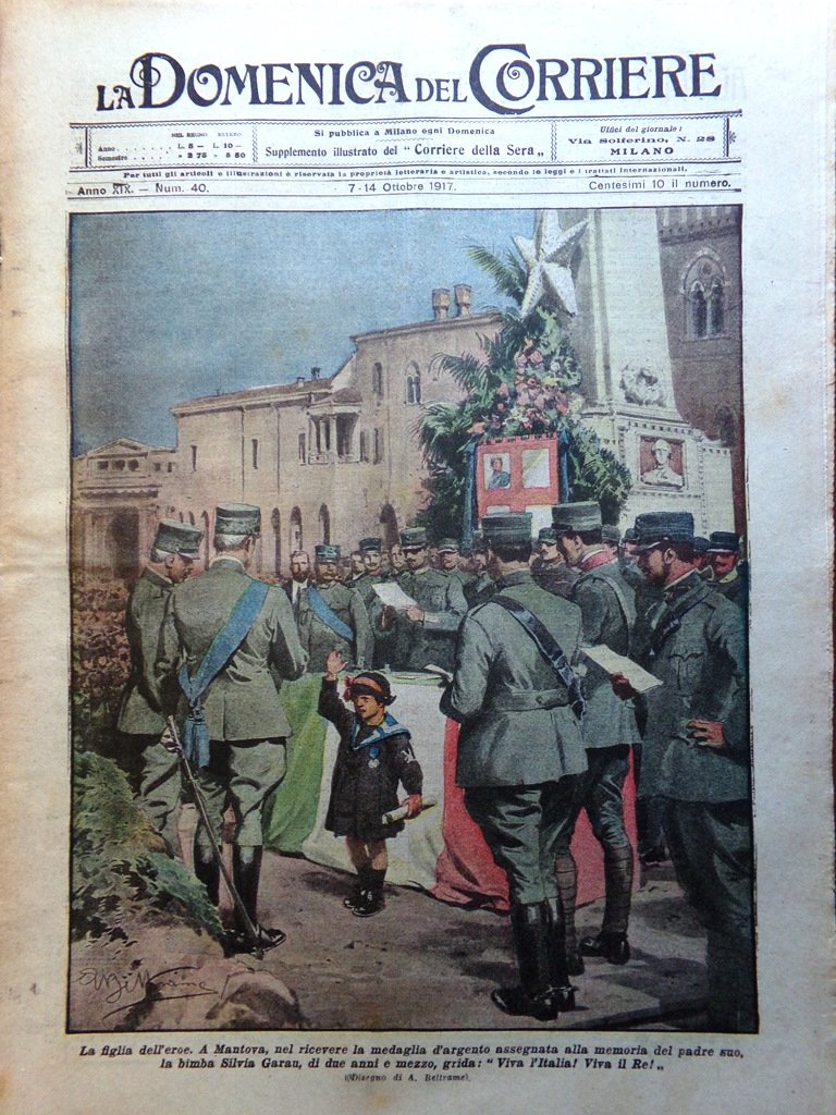 La Domenica del Corriere 7 Ottobre 1917 WW1 Stoppani Laureati …