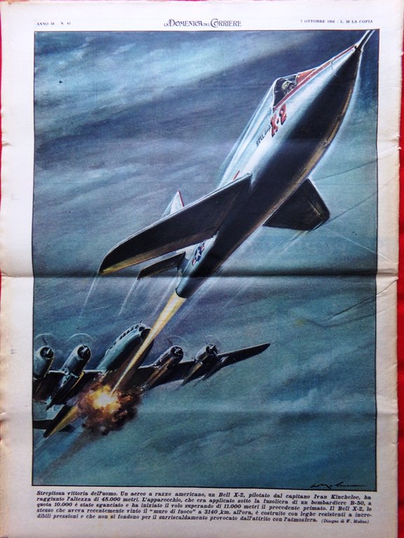 La Domenica del Corriere 7 Ottobre 1956 Vette in Himalaya …