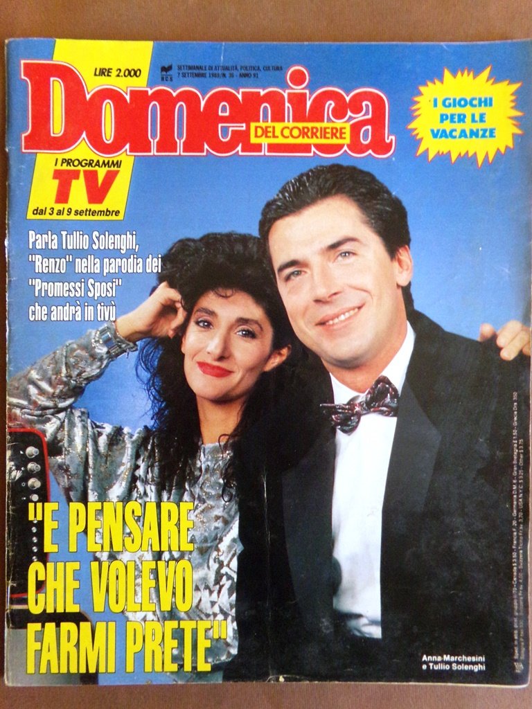 La Domenica del Corriere 7 Settembre 1989 Adamson Milingo Promessi …