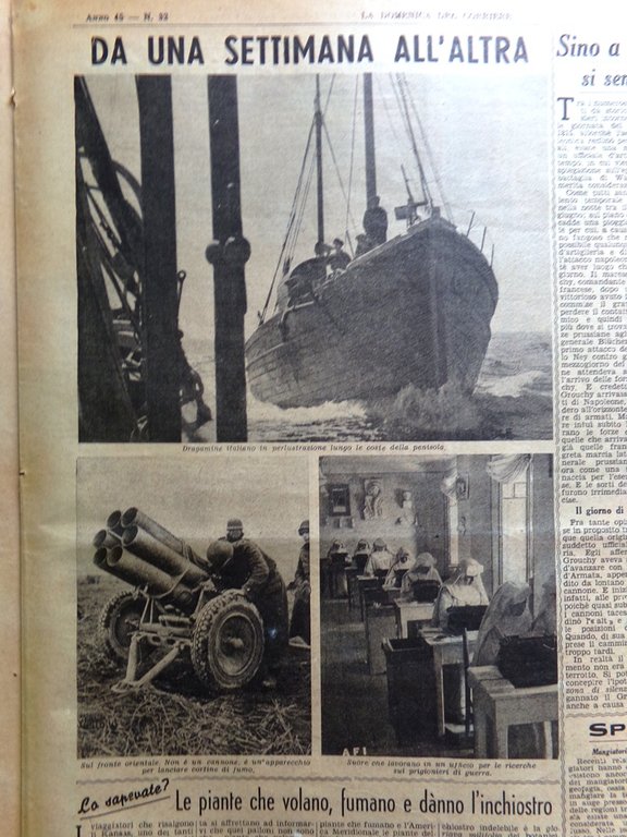 La Domenica del Corriere 8 Agosto 1943 WW2 Sicilia Ungheria …