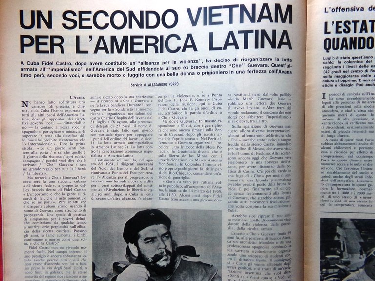 La Domenica del Corriere 8 Agosto 1967 Marconi Che Guevara …