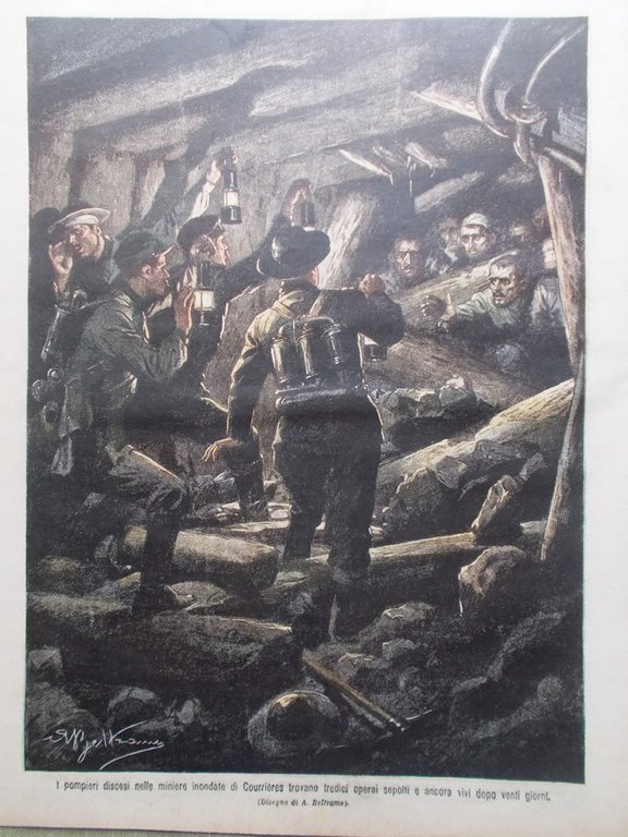 La Domenica del Corriere 8 Aprile 1906 Lazio Courrieres Figlia …