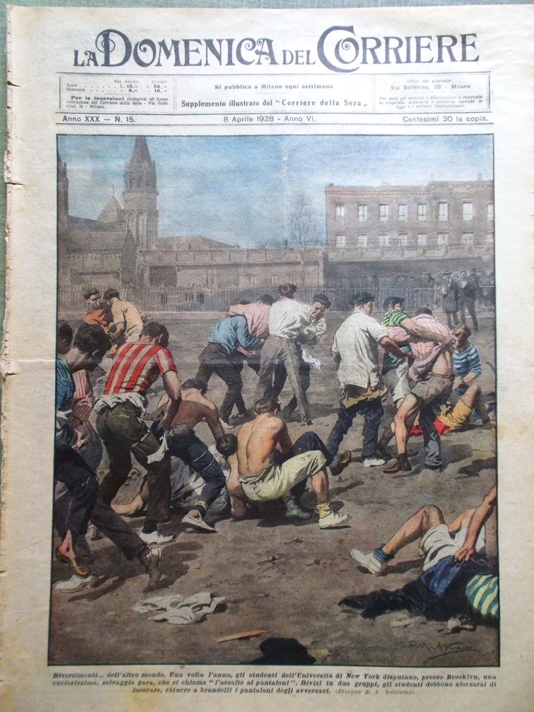 La Domenica del Corriere 8 Aprile 1928 Fascismo Turati Bregnat …