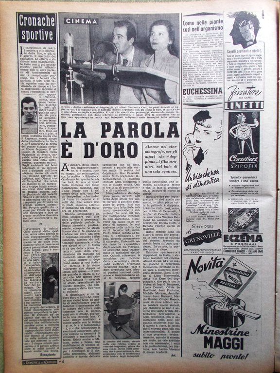 La Domenica del Corriere 8 Aprile 1951 Inondazioni Ferrarese Carli …