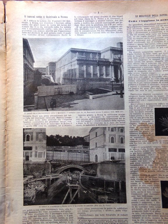 La Domenica del Corriere 8 Dicembre 1901 Emigrazione Tunnel Quirinale …