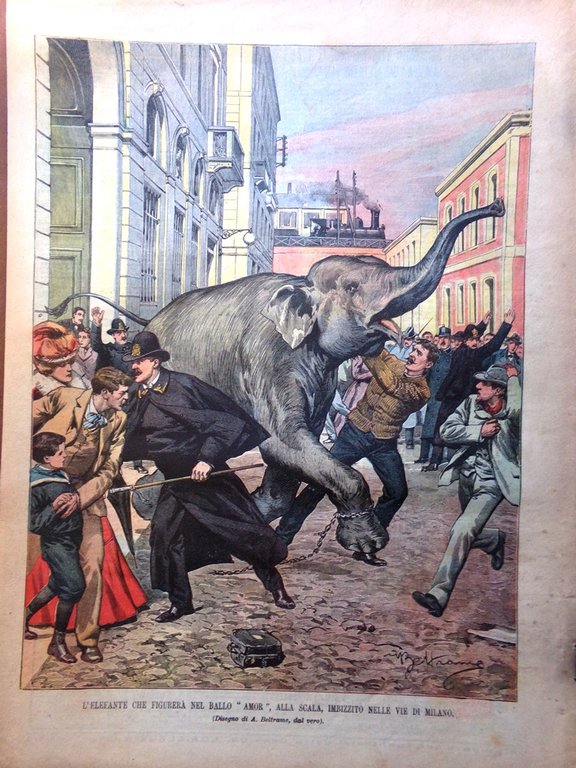 La Domenica del Corriere 8 Dicembre 1901 Emigrazione Tunnel Quirinale …