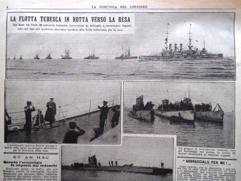 La Domenica del Corriere 8 Dicembre 1918 WW1 Resa Tedeschi …