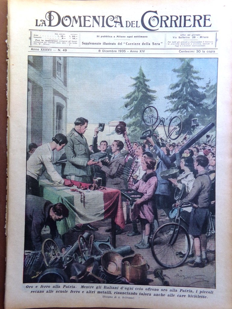 La Domenica del Corriere 8 Dicembre 1935 Cardinali Concistoro Gorrahei …