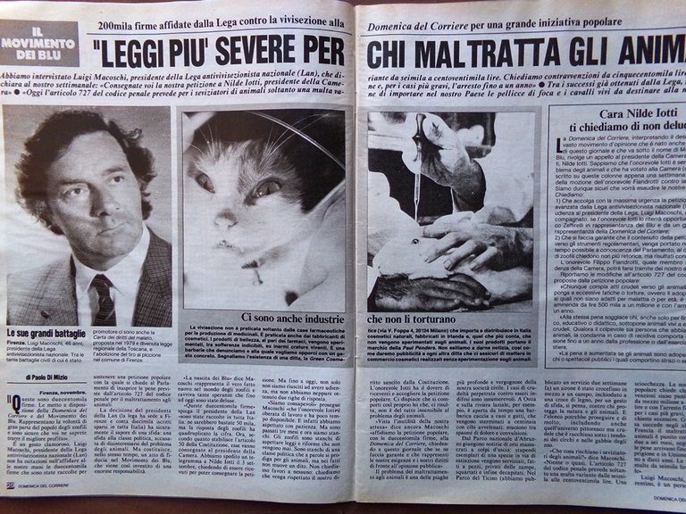La Domenica del Corriere 8 Dicembre 1984 Lega Animali Valentino …