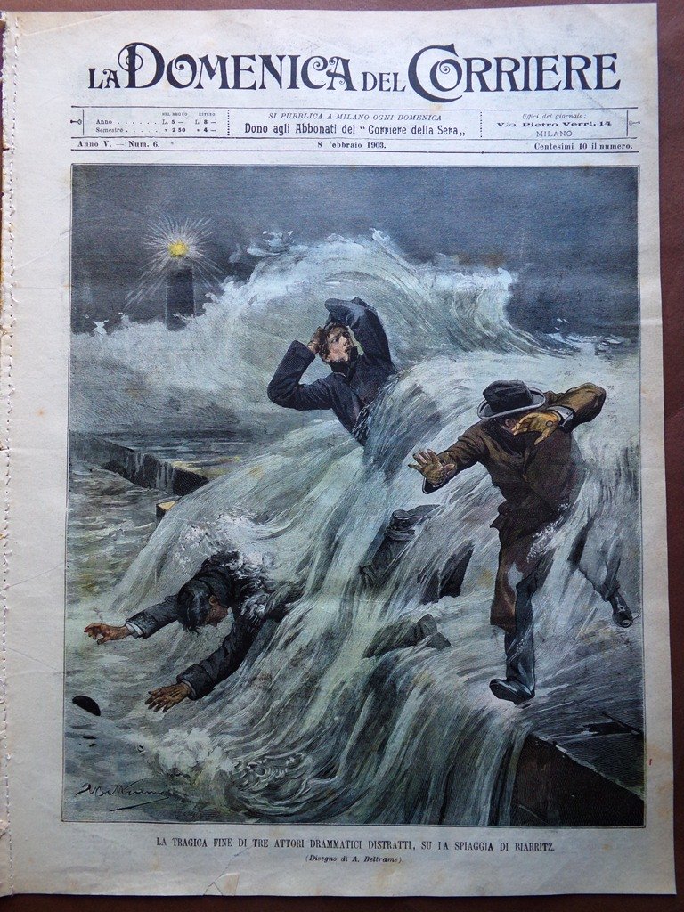 La Domenica del Corriere 8 Febbraio 1903 Curzon Mommsen Fiera …