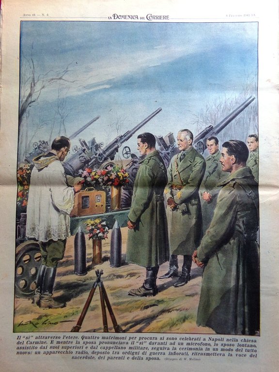 La Domenica del Corriere 8 Febbraio 1942 WW2 Duce Giava …