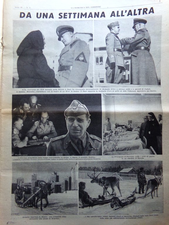 La Domenica del Corriere 8 Febbraio 1942 WW2 Duce Giava …
