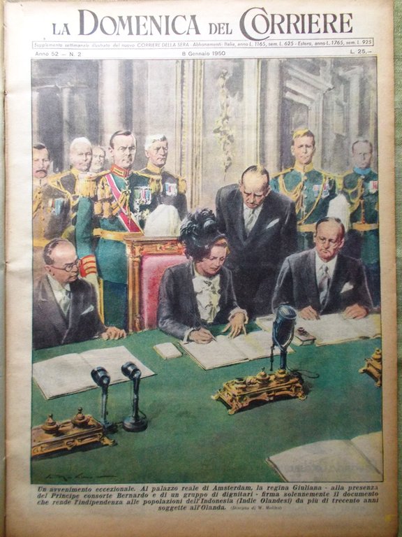 La Domenica del Corriere 8 Gennaio 1950 Hayworth Indipendenza Indonesia … | Immagine Gallery 1