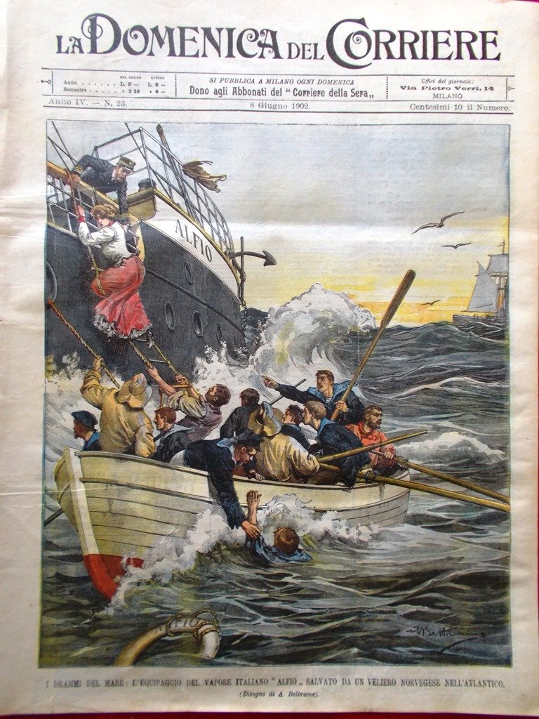 La Domenica del Corriere 8 Giugno 1902 Emigrazione Marinelli Ronciglione … | Immagine principale