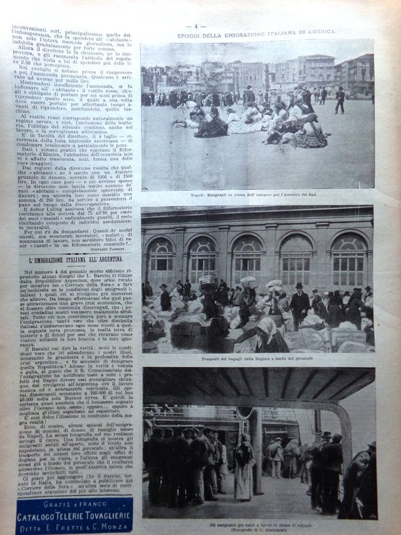 La Domenica del Corriere 8 Giugno 1902 Emigrazione Marinelli Ronciglione … | Immagine Gallery 7