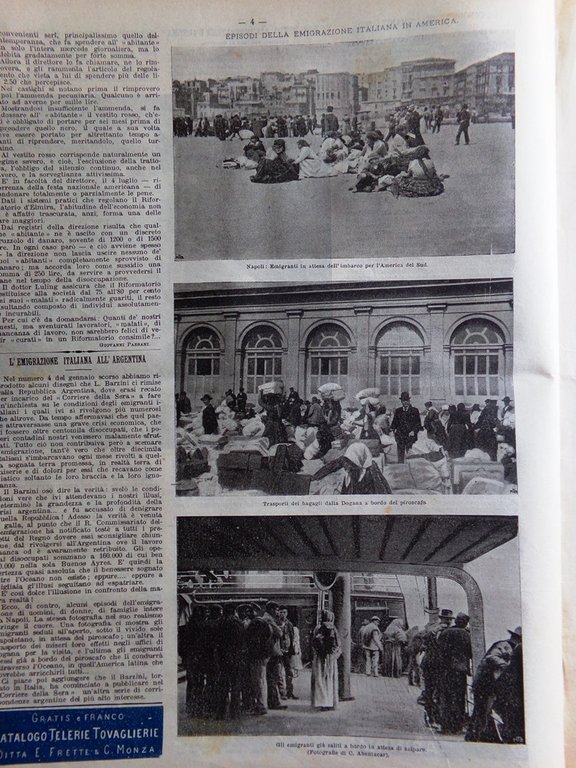 La Domenica del Corriere 8 Giugno 1902 Emigrazione Marinelli Ronciglione … | Immagine Gallery 6