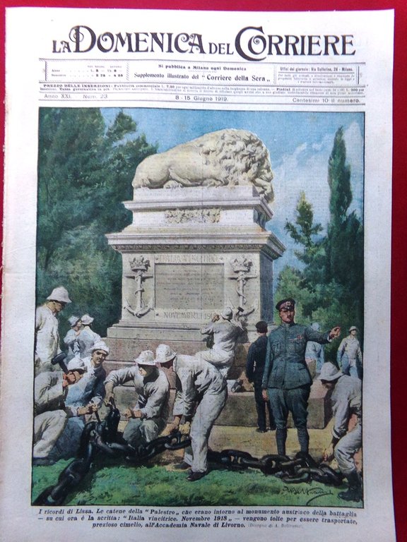 La Domenica del Corriere 8 Giugno 1919 Cimeli di Lissa … | Immagine Gallery 1