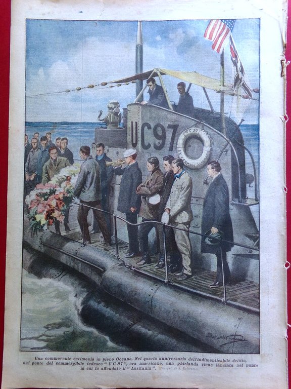 La Domenica del Corriere 8 Giugno 1919 Cimeli di Lissa …