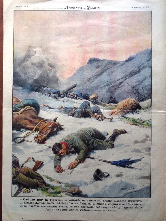 La Domenica del Corriere 8 Giugno 1941 WW2 Libia Presa …