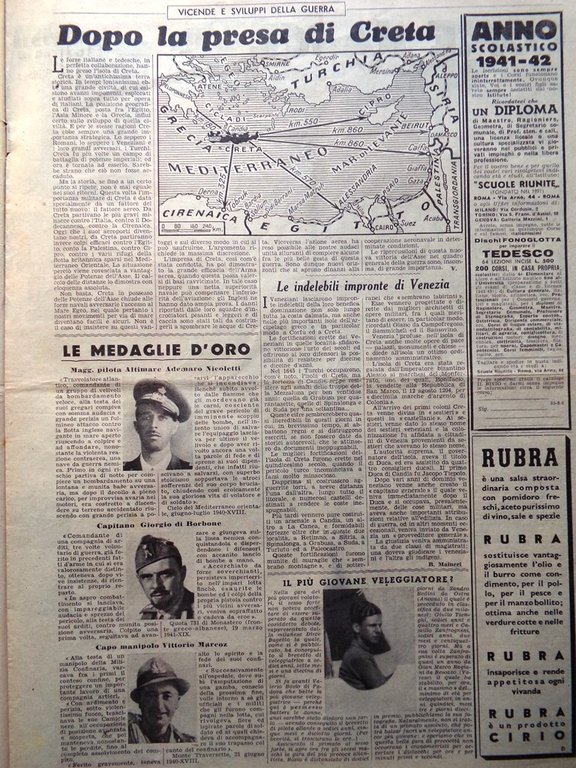 La Domenica del Corriere 8 Giugno 1941 WW2 Libia Presa …