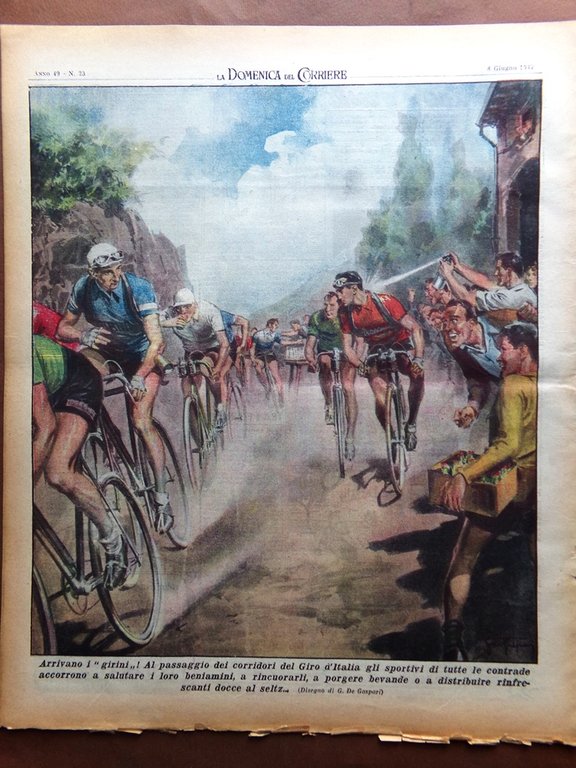 La Domenica del Corriere 8 Giugno 1947 Giro Terremoto in …