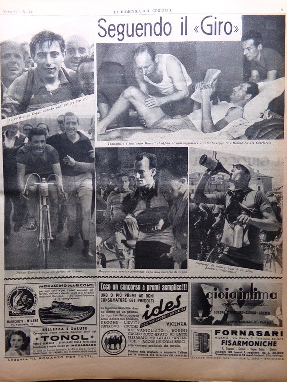 La Domenica del Corriere 8 Giugno 1947 Giro Terremoto in …