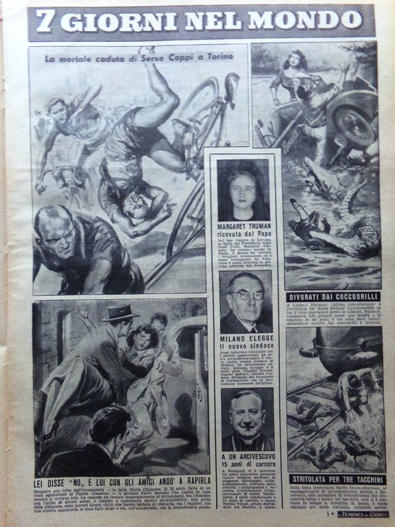 La Domenica del Corriere 8 Luglio 1951 Serse Coppi Verdi …