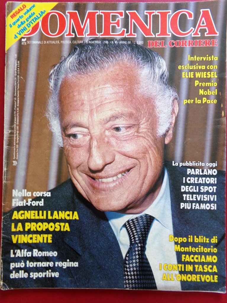 La Domenica del Corriere 8 Novembre 1986 Bokassa Agnelli Wiesel …
